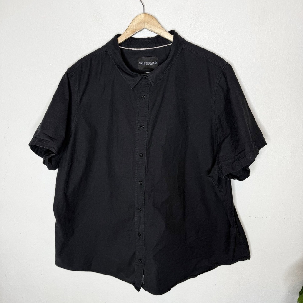 Wildfang The Essential Oxford Short Sleeve Black Button Up Shirt Women's 4X